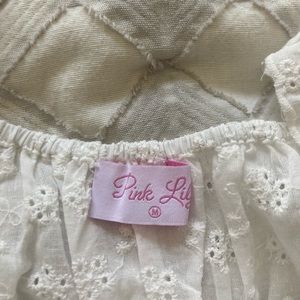 Pink Lily white dress. Size medium